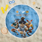 Custom Rugby Southern Hemisphere Beach Blanket Argentina AUNZ South Africa Mascot Blue - Aussie Hoodie