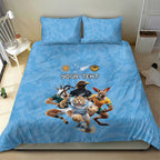 Custom Rugby Southern Hemisphere Bedding Set Argentina AUNZ South Africa Mascot Blue - Aussie Hoodie