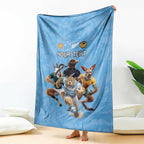 Custom Rugby Southern Hemisphere Blanket Argentina AUNZ South Africa Mascot Blue - Aussie Hoodie