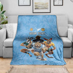 Custom Rugby Southern Hemisphere Blanket Argentina AUNZ South Africa Mascot Blue - Aussie Hoodie