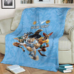 Custom Rugby Southern Hemisphere Blanket Argentina AUNZ South Africa Mascot Blue - Aussie Hoodie