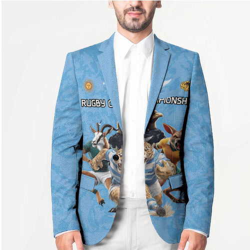 Custom Rugby Southern Hemisphere Blazer Argentina AUNZ South Africa Mascot Blue - Aussie Hoodie