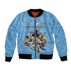 Custom Rugby Southern Hemisphere Bomber Jacket Argentina AUNZ South Africa Mascot Blue - Aussie Hoodie