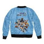Custom Rugby Southern Hemisphere Bomber Jacket Argentina AUNZ South Africa Mascot Blue - Aussie Hoodie
