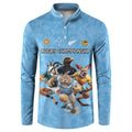 Custom Rugby Southern Hemisphere Button Sweatshirt Argentina AUNZ South Africa Mascot Blue - Aussie Hoodie