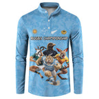Custom Rugby Southern Hemisphere Button Sweatshirt Argentina AUNZ South Africa Mascot Blue - Aussie Hoodie