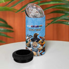 Custom Rugby Southern Hemisphere 4 in 1 Can Cooler Tumbler Argentina AUNZ South Africa Mascot Blue - Aussie Hoodie