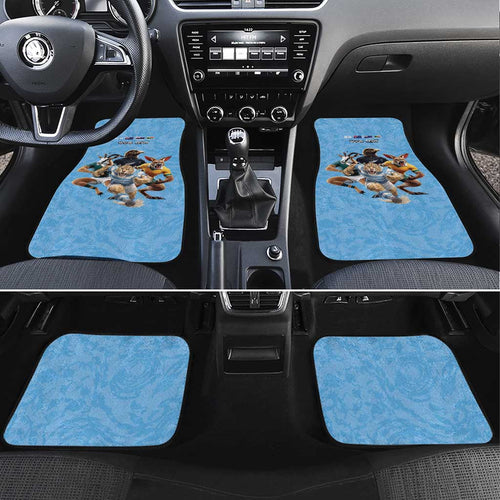 Custom Rugby Southern Hemisphere Car Mats Argentina AUNZ South Africa Mascot Blue - Aussie Hoodie