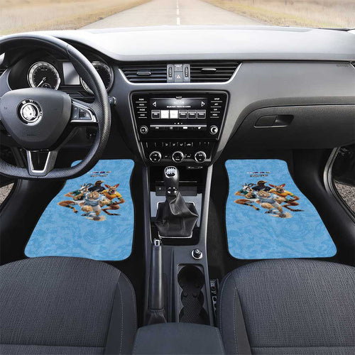 Custom Rugby Southern Hemisphere Car Mats Argentina AUNZ South Africa Mascot Blue - Aussie Hoodie