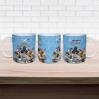 Custom Rugby Southern Hemisphere Ceramic Mug Argentina AUNZ South Africa Mascot Blue - Aussie Hoodie