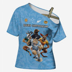 Custom Rugby Southern Hemisphere Cross Shoulder Shirt Argentina AUNZ South Africa Mascot Blue - Aussie Hoodie