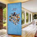 Custom Rugby Southern Hemisphere Door Cover Argentina AUNZ South Africa Mascot Blue - Aussie Hoodie