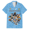 Custom Rugby Southern Hemisphere Family Matching Mermaid Dress and Hawaiian Shirt Argentina AUNZ South Africa Mascot Blue - Aussie Hoodie