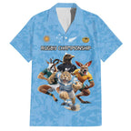 Custom Rugby Southern Hemisphere Family Matching Puletasi and Hawaiian Shirt Argentina AUNZ South Africa Mascot Blue - Aussie Hoodie