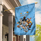 Custom Rugby Southern Hemisphere Garden Flag Argentina AUNZ South Africa Mascot Blue - Aussie Hoodie