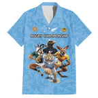 Custom Rugby Southern Hemisphere Hawaiian Shirt Argentina AUNZ South Africa Mascot Blue - Aussie Hoodie
