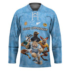 Custom Rugby Southern Hemisphere Hockey Jersey Argentina AUNZ South Africa Mascot Blue - Aussie Hoodie