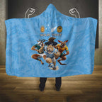 Custom Rugby Southern Hemisphere Hooded Blanket Argentina AUNZ South Africa Mascot Blue - Aussie Hoodie