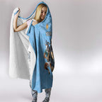 Custom Rugby Southern Hemisphere Hooded Blanket Argentina AUNZ South Africa Mascot Blue - Aussie Hoodie
