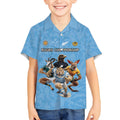 Custom Rugby Southern Hemisphere Kid Hawaiian Shirt Argentina AUNZ South Africa Mascot Blue - Aussie Hoodie