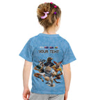 Custom Rugby Southern Hemisphere Kid T Shirt Argentina AUNZ South Africa Mascot Blue - Aussie Hoodie