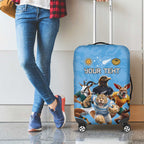 Custom Rugby Southern Hemisphere Luggage Cover Argentina AUNZ South Africa Mascot Blue - Aussie Hoodie