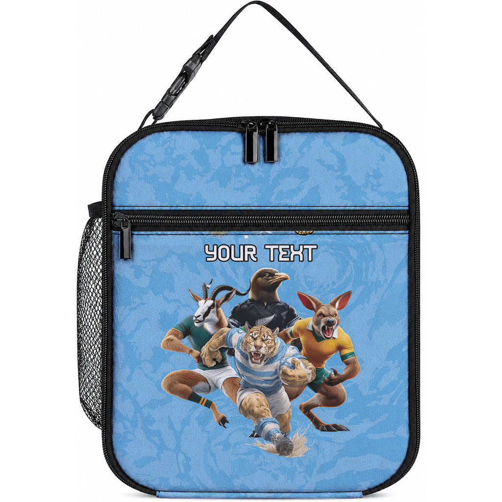Custom Rugby Southern Hemisphere Lunch Bag Argentina AUNZ South Africa Mascot Blue