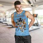 Custom Rugby Southern Hemisphere Men Tank Top Argentina AUNZ South Africa Mascot Blue - Aussie Hoodie