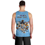 Custom Rugby Southern Hemisphere Men Tank Top Argentina AUNZ South Africa Mascot Blue - Aussie Hoodie