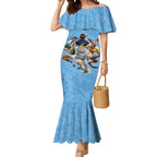Custom Rugby Southern Hemisphere Mermaid Dress Argentina AUNZ South Africa Mascot Blue - Aussie Hoodie