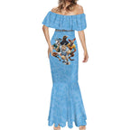 Custom Rugby Southern Hemisphere Mermaid Dress Argentina AUNZ South Africa Mascot Blue - Aussie Hoodie