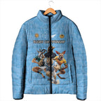 Custom Rugby Southern Hemisphere Padded Jacket Argentina AUNZ South Africa Mascot Blue - Aussie Hoodie