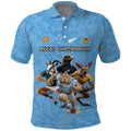 Custom Rugby Southern Hemisphere Polo Shirt Argentina AUNZ South Africa Mascot Blue - Aussie Hoodie