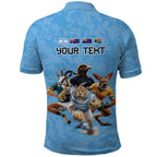Custom Rugby Southern Hemisphere Polo Shirt Argentina AUNZ South Africa Mascot Blue - Aussie Hoodie