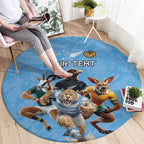 Custom Rugby Southern Hemisphere Round Carpet Argentina AUNZ South Africa Mascot Blue - Aussie Hoodie