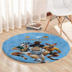 Custom Rugby Southern Hemisphere Round Carpet Argentina AUNZ South Africa Mascot Blue - Aussie Hoodie