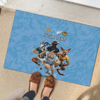 Custom Rugby Southern Hemisphere Rubber Doormat Argentina AUNZ South Africa Mascot Blue - Aussie Hoodie