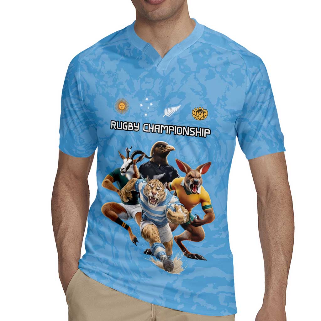 Custom Rugby Southern Hemisphere Rugby Jersey Argentina AUNZ South Africa Mascot Blue - Aussie Hoodie