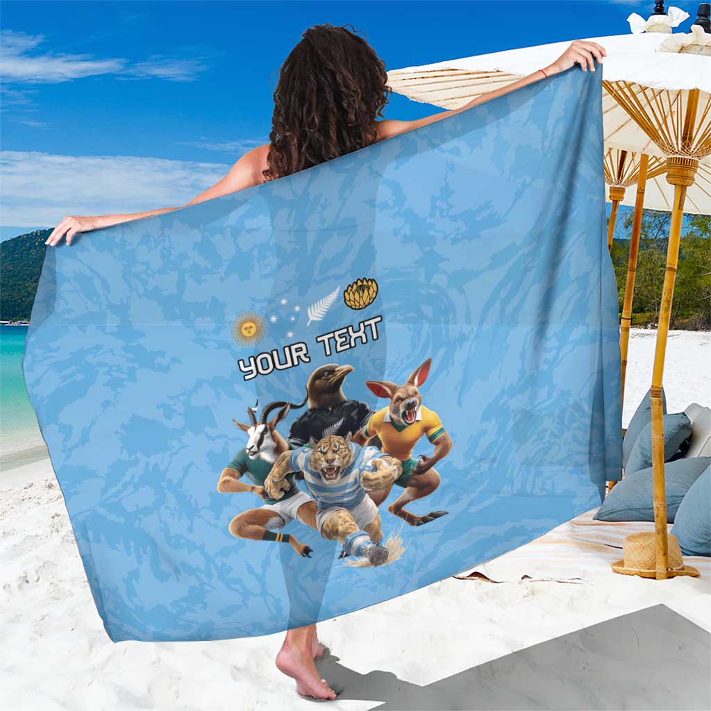 Custom Rugby Southern Hemisphere Sarong Argentina AUNZ South Africa Mascot Blue - Aussie Hoodie