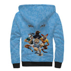 Custom Rugby Southern Hemisphere Sherpa Hoodie Argentina AUNZ South Africa Mascot Blue - Aussie Hoodie