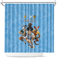 Custom Rugby Southern Hemisphere Shower Curtain Argentina AUNZ South Africa Mascot Blue - Aussie Hoodie