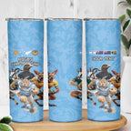 Custom Rugby Southern Hemisphere Skinny Tumbler Argentina AUNZ South Africa Mascot Blue - Aussie Hoodie