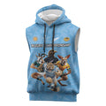 Custom Rugby Southern Hemisphere Sleeveless Hoodie Argentina AUNZ South Africa Mascot Blue - Aussie Hoodie