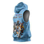 Custom Rugby Southern Hemisphere Sleeveless Hoodie Argentina AUNZ South Africa Mascot Blue - Aussie Hoodie