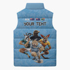 Custom Rugby Southern Hemisphere Sleeveless Puffer Jacket Argentina AUNZ South Africa Mascot Blue - Aussie Hoodie