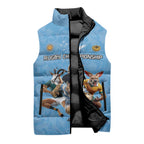 Custom Rugby Southern Hemisphere Sleeveless Puffer Jacket Argentina AUNZ South Africa Mascot Blue - Aussie Hoodie