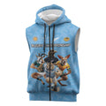 Custom Rugby Southern Hemisphere Sleeveless Zip Hoodie Argentina AUNZ South Africa Mascot Blue LT9