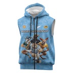 Custom Rugby Southern Hemisphere Sleeveless Zip Hoodie Argentina AUNZ South Africa Mascot Blue LT9
