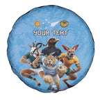 Custom Rugby Southern Hemisphere Spare Tire Cover Argentina AUNZ South Africa Mascot Blue - Aussie Hoodie