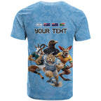 Custom Rugby Southern Hemisphere T Shirt Argentina AUNZ South Africa Mascot Blue - Aussie Hoodie
